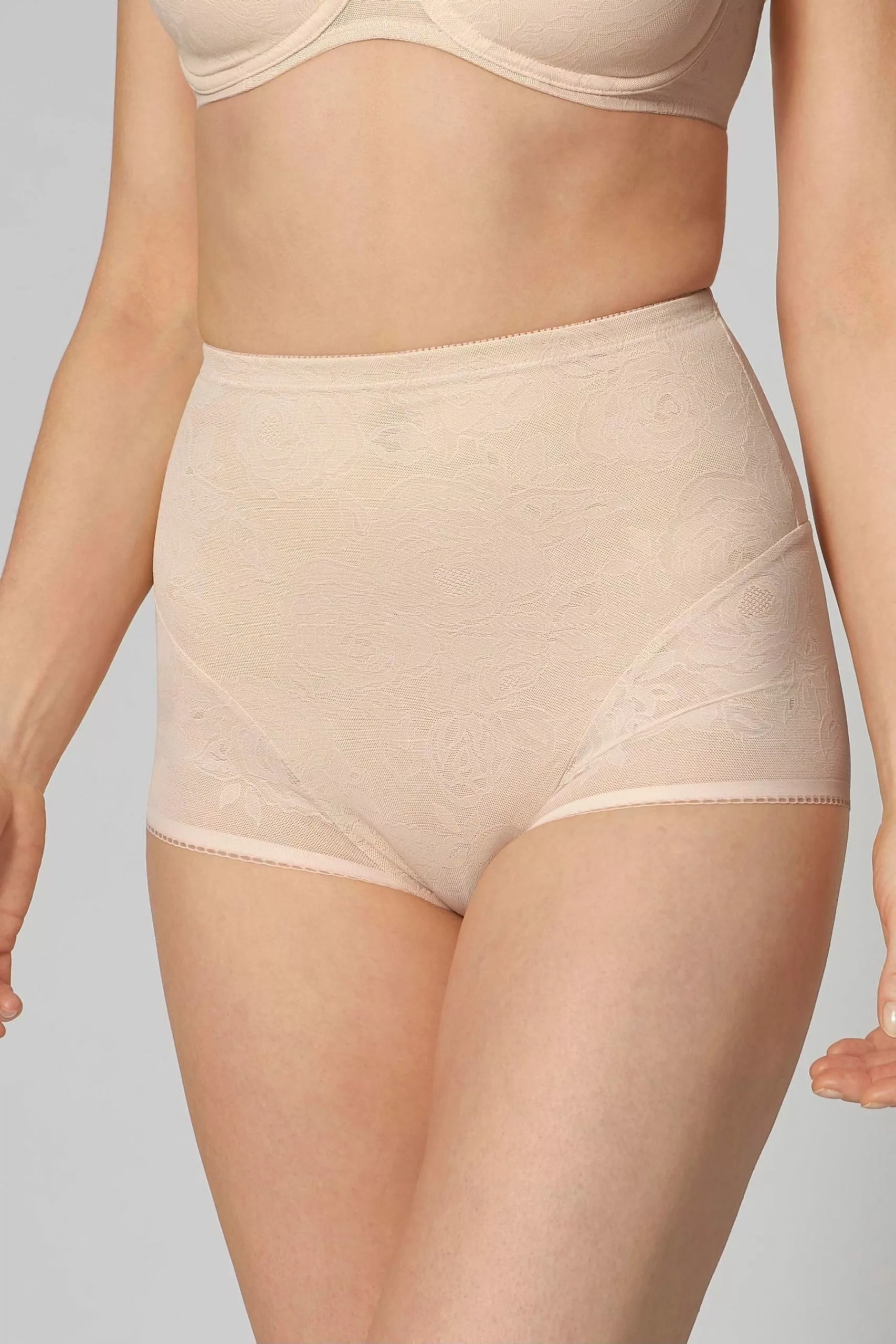 Triumph Nude Wild Rose Sensation High Waist Panty Briefs 1 Triumph Nude Wild Rose Sensation High Waist Panty Briefs