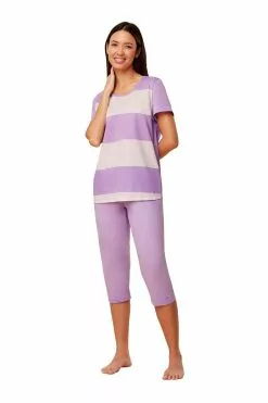 Triumph Purple Capri Pyjama Set