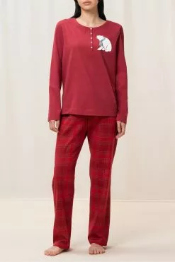 Triumph Red Character 01 Buttons Pyjama Set