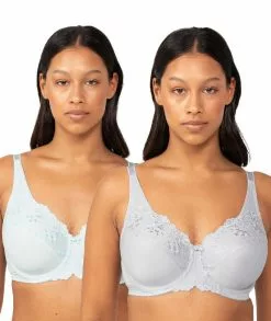 Triumph Shop 18 Triumph Embroidered Minimiser Bra 2 Pack - Green/Grey