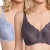 Triumph Embroidered Minimiser Bra 2 Pack - Ink Grey/Silver Shadow