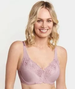 Triumph Shop -Triumph Shop triumph embroidered minimiser bra 2 pack lilac chocolate mousse4
