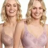 Triumph Embroidered Minimiser Bra 2 Pack - Lilac/Chocolate Mousse