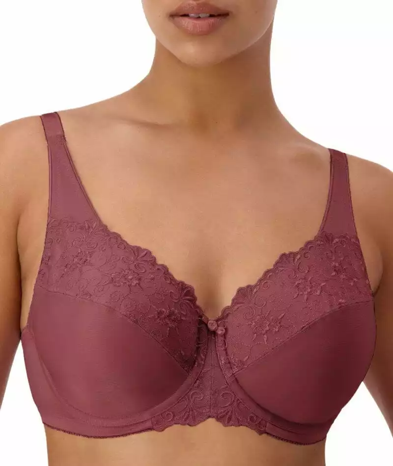 Triumph Embroidered Minimizer Bra - Smokey Russet 1 Triumph Embroidered Minimizer Bra - Smokey Russet