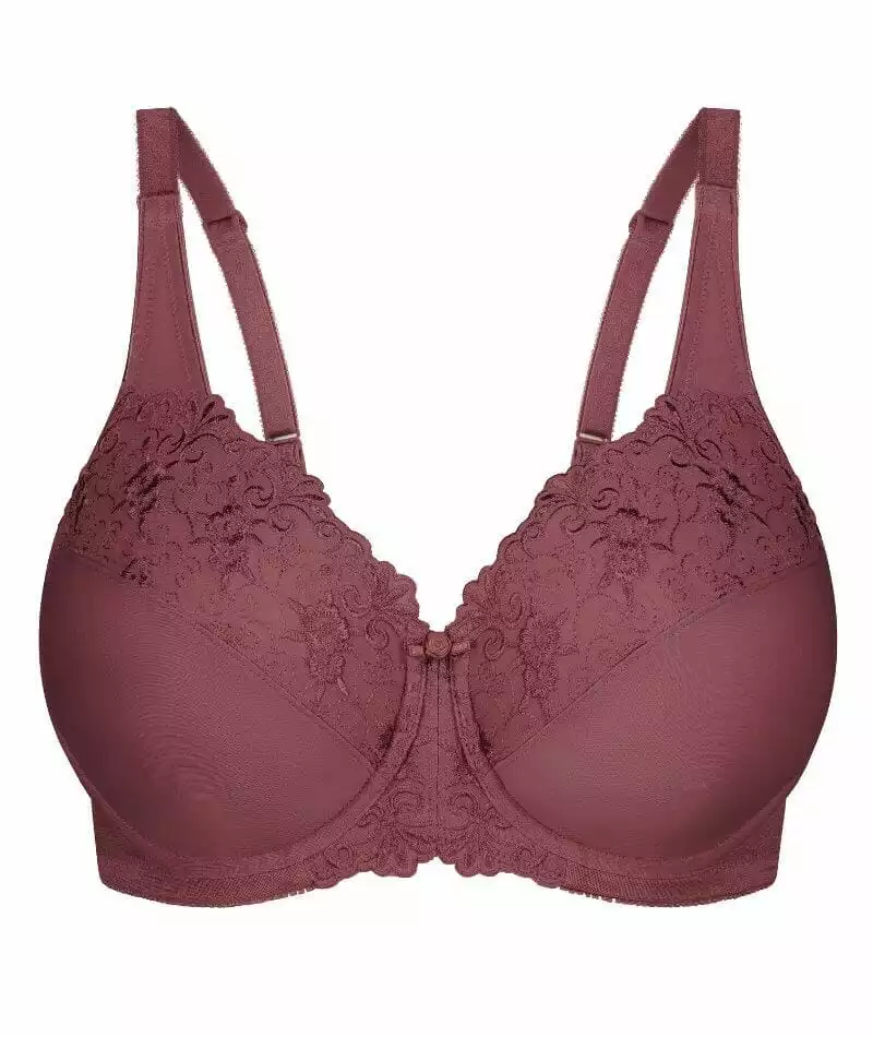 Triumph Embroidered Minimizer Bra - Smokey Russet 4 Triumph Embroidered Minimizer Bra - Smokey Russet - Image 4