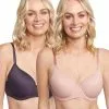 Triumph Gorgeous Luxury T-Shirt 2 Pack Bra - Tea Rose/Dark Grey